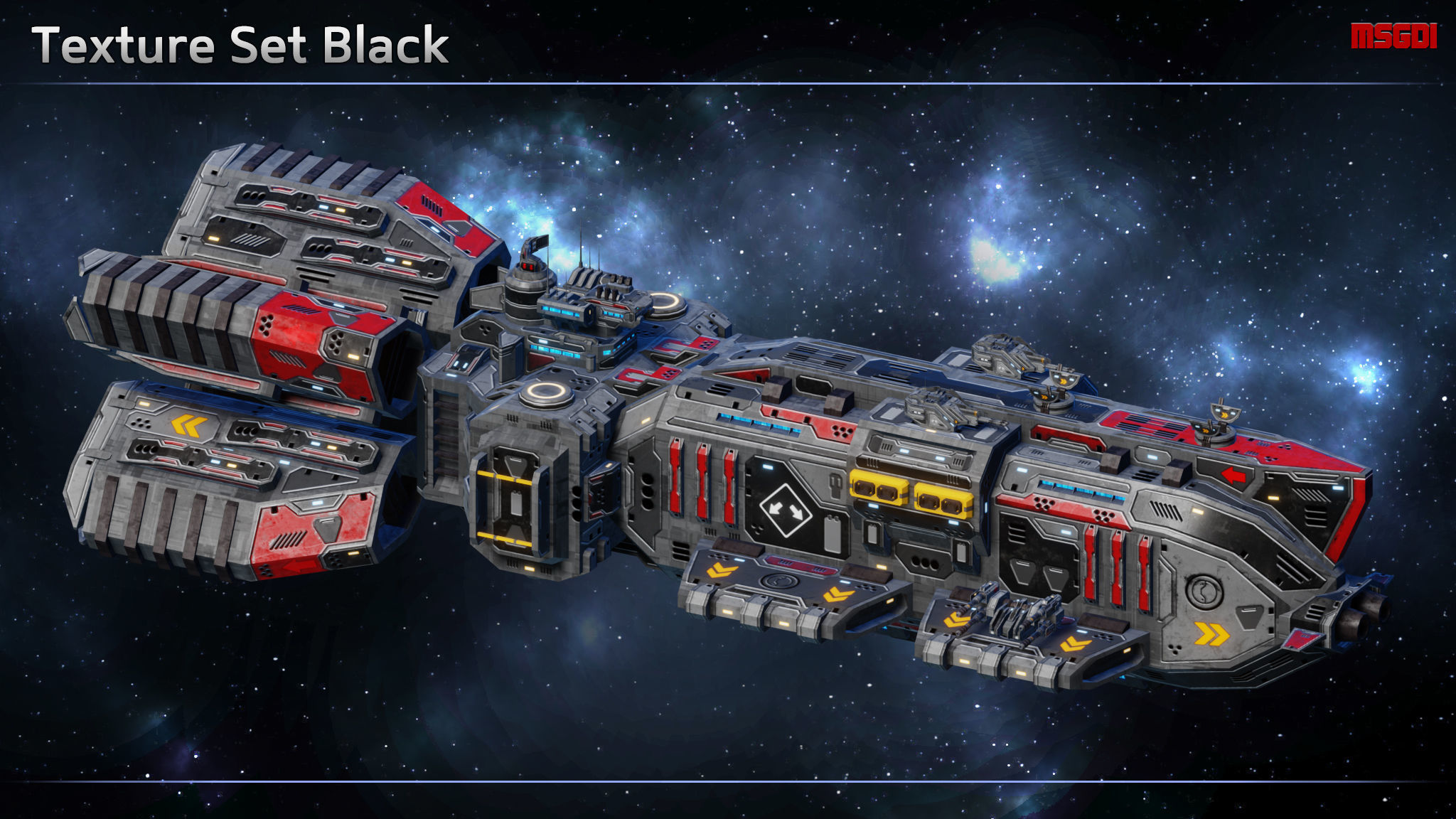 Spaceship Frigate Hammerhead Low-poly 3D model_6