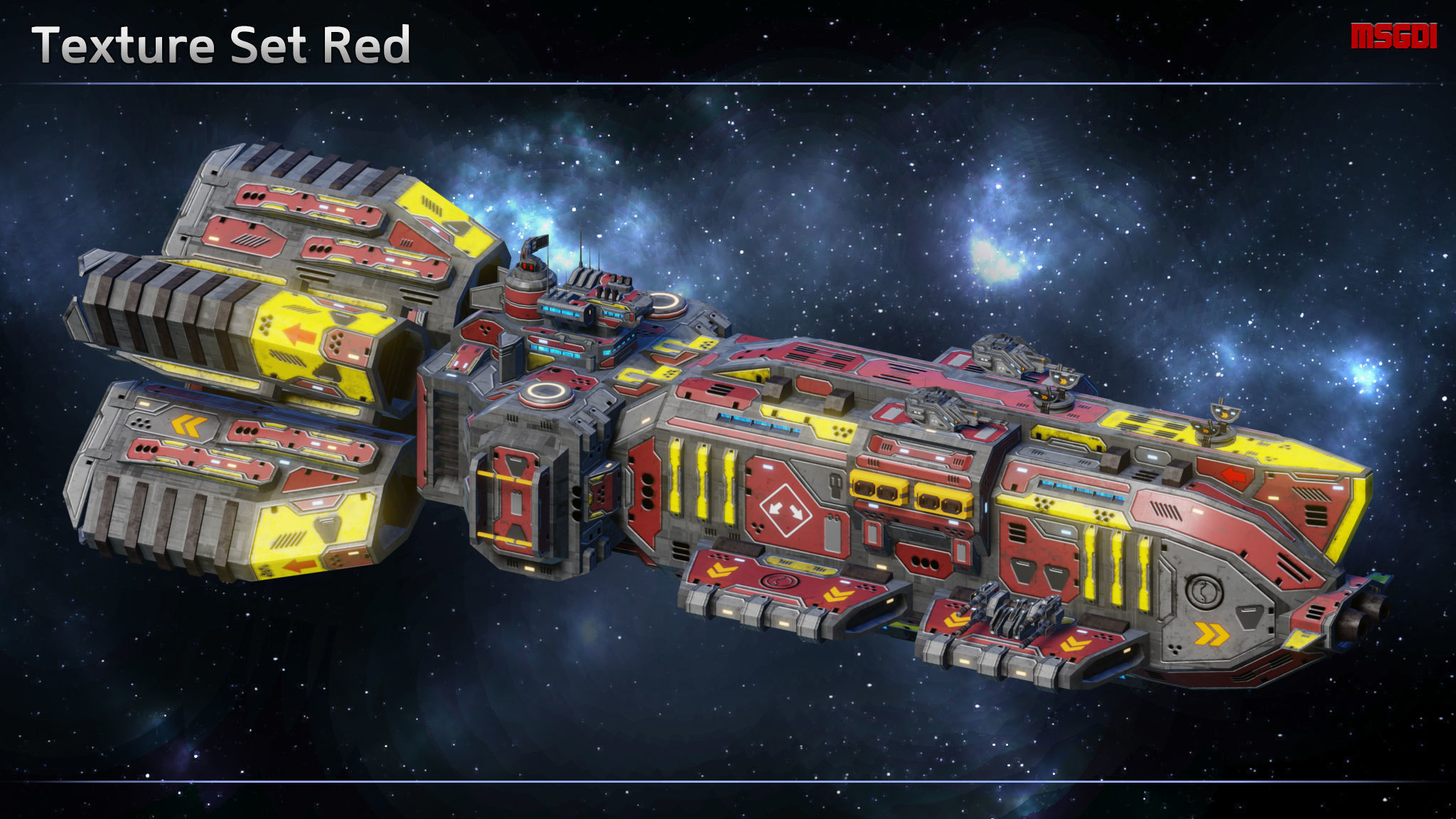 Spaceship Frigate Hammerhead Low-poly 3D model_10