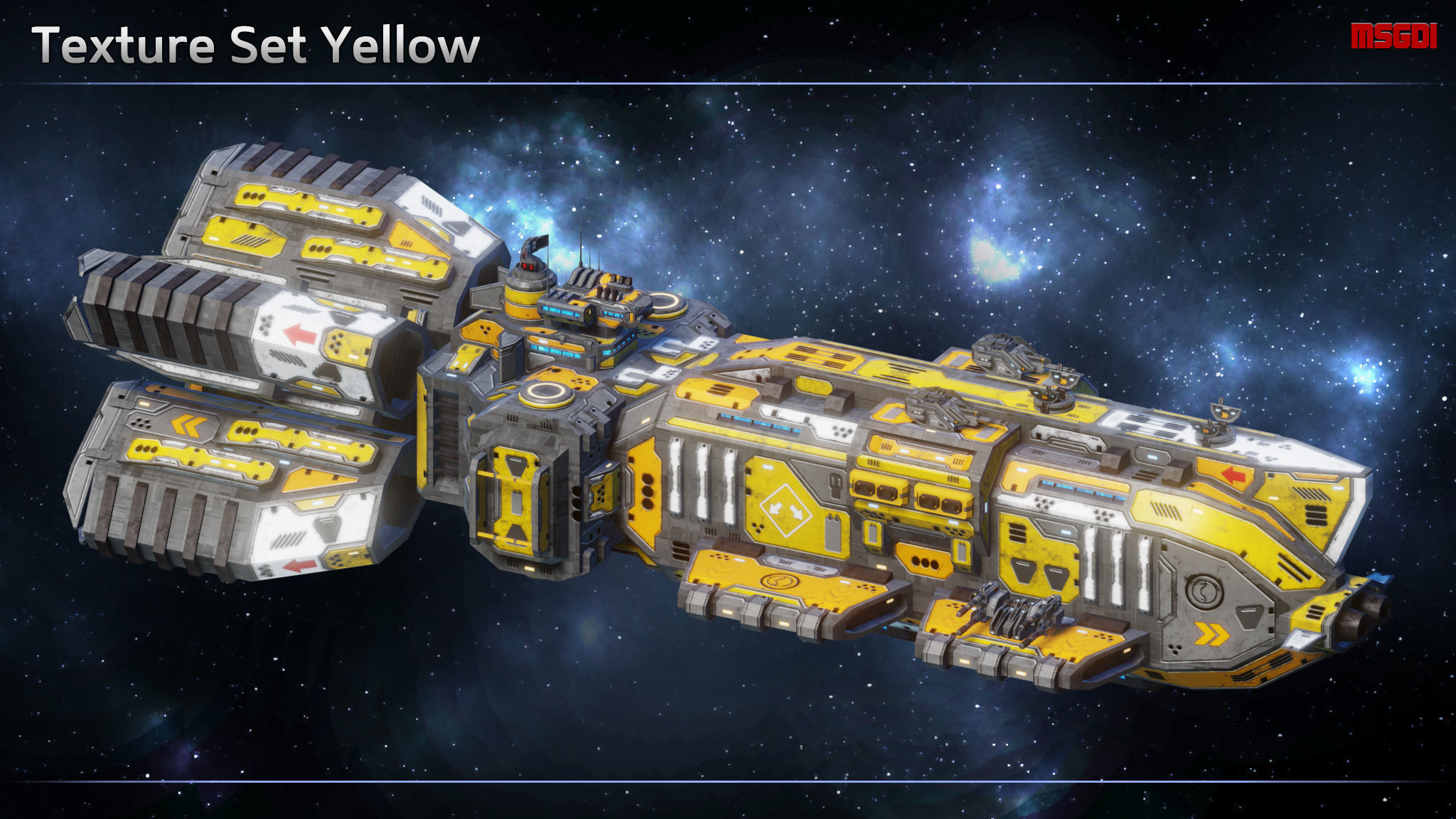 Spaceship Frigate Hammerhead Low-poly 3D model_12