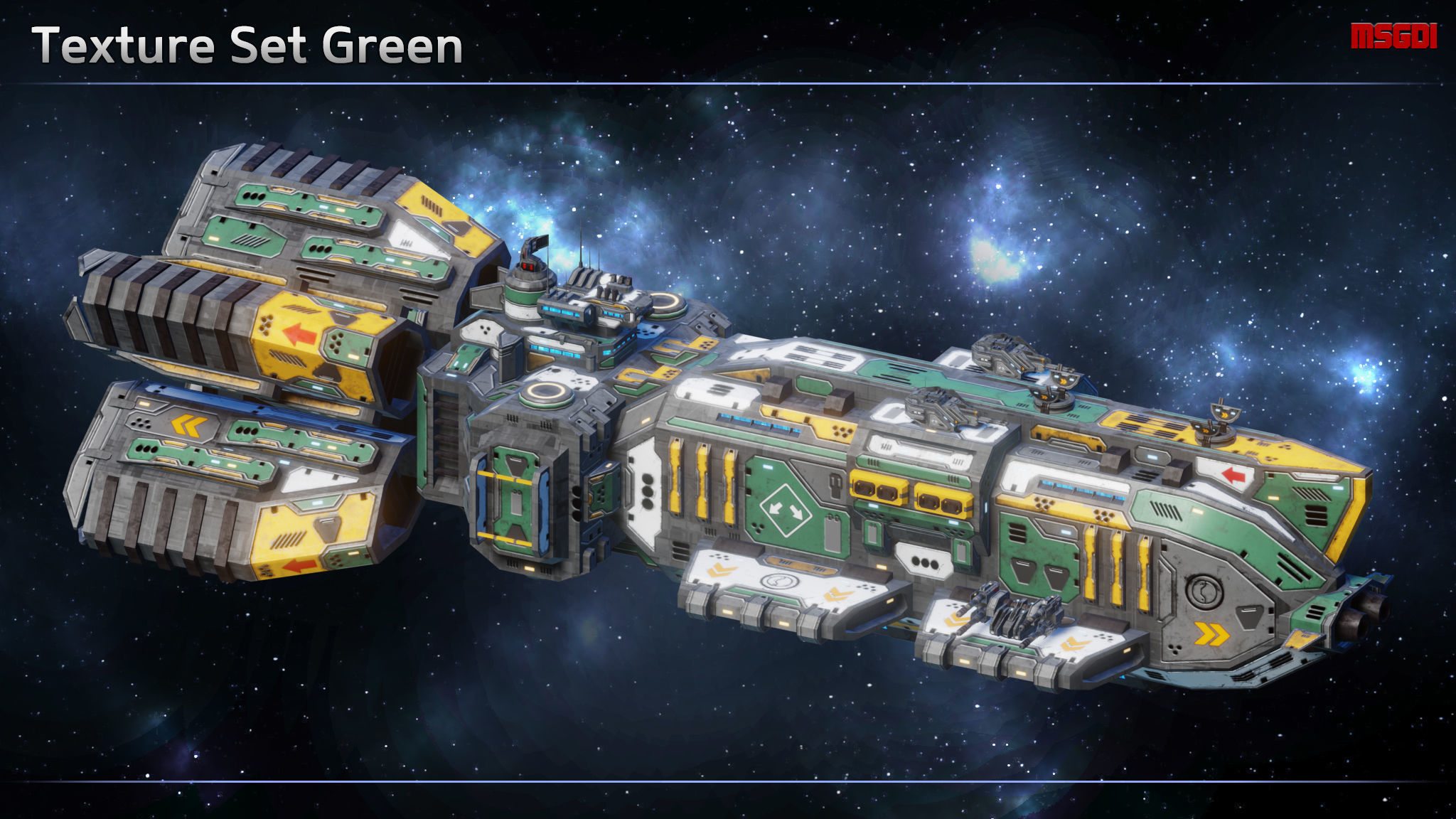 Spaceship Frigate Hammerhead Low-poly 3D model_8