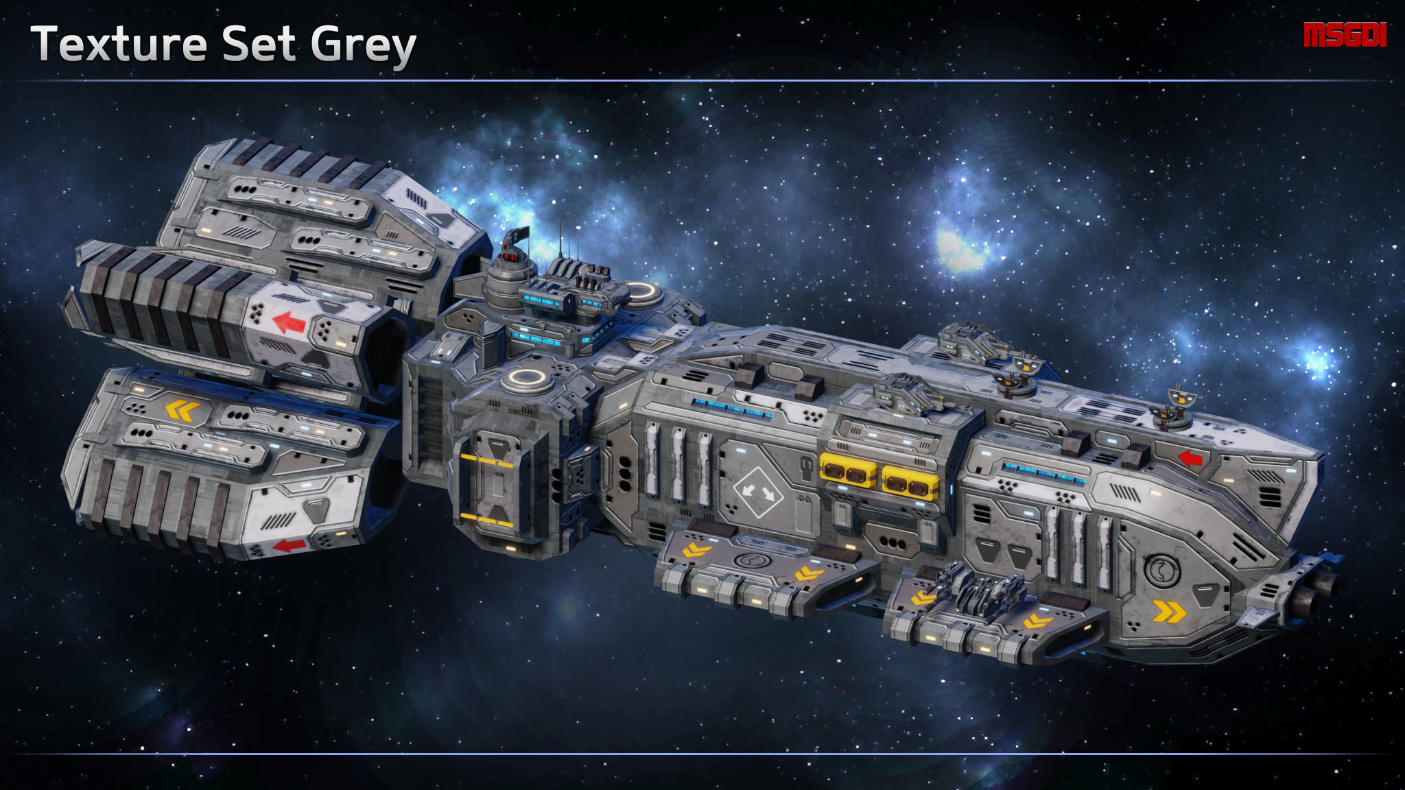 Spaceship Frigate Hammerhead Low-poly 3D model_9