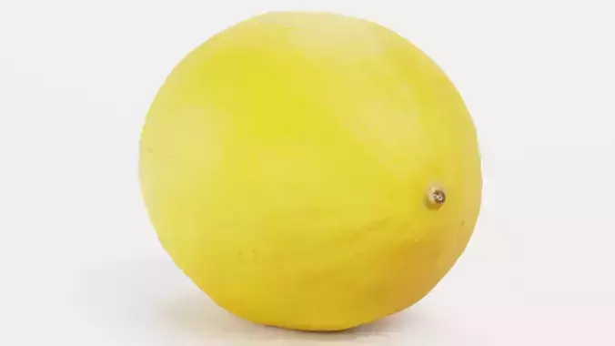 Sweet Yellow Melon - Realistic Fruit 3D model 6