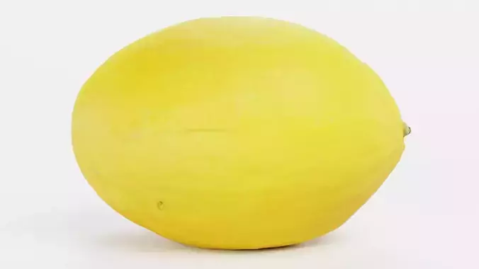 Sweet Yellow Melon - Realistic Fruit 3D model 2