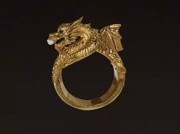 Golden Dragon Ring Symbol of Power and Eternity 3D print model_1