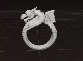 Golden Dragon Ring Symbol of Power and Eternity 3D print model_4