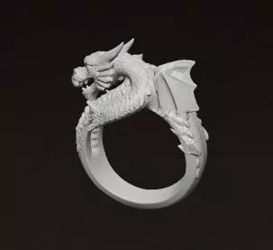 Golden Dragon Ring Symbol of Power and Eternity 3D print model_5