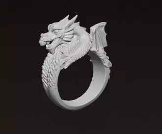 Golden Dragon Ring Symbol of Power and Eternity 3D print model_2