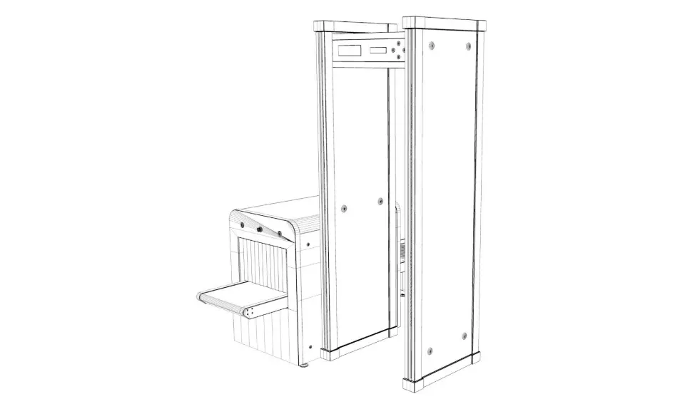 Airport Collection X-Ray Machine With Metal Detector 3D model_23