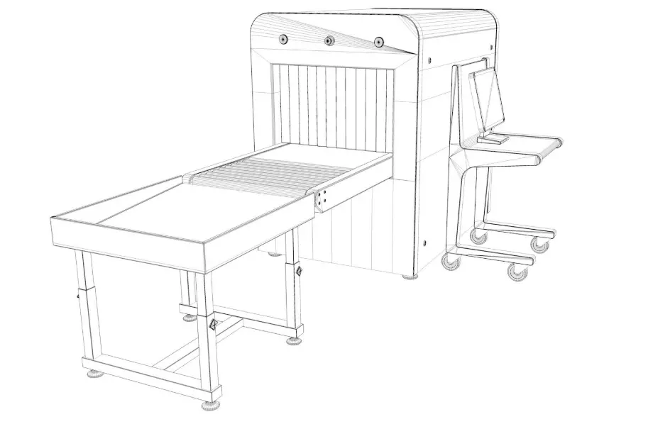 Airport Collection X-Ray Machine With Metal Detector 3D model_22