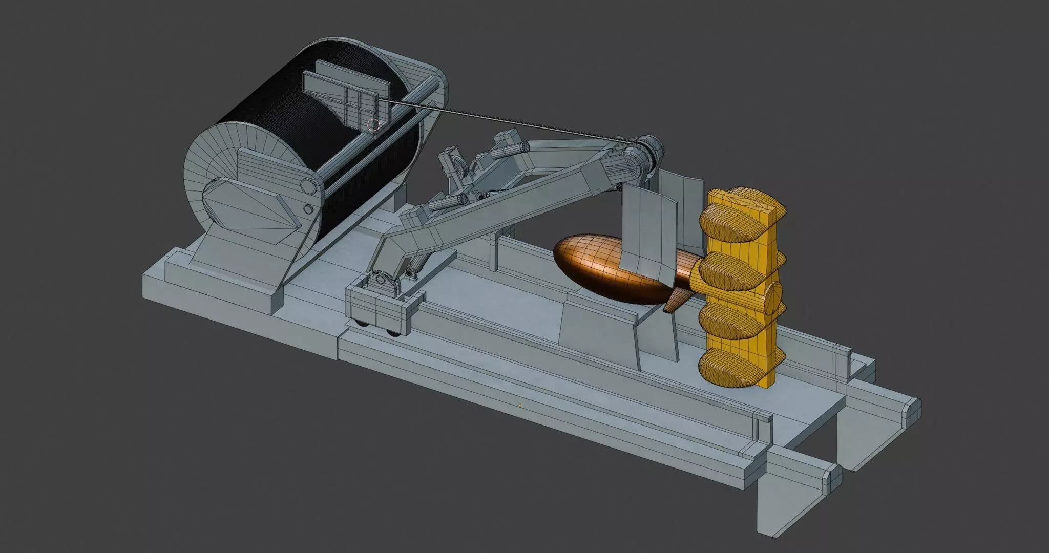 CAPTAS-4 towed array sonar  3D model_8