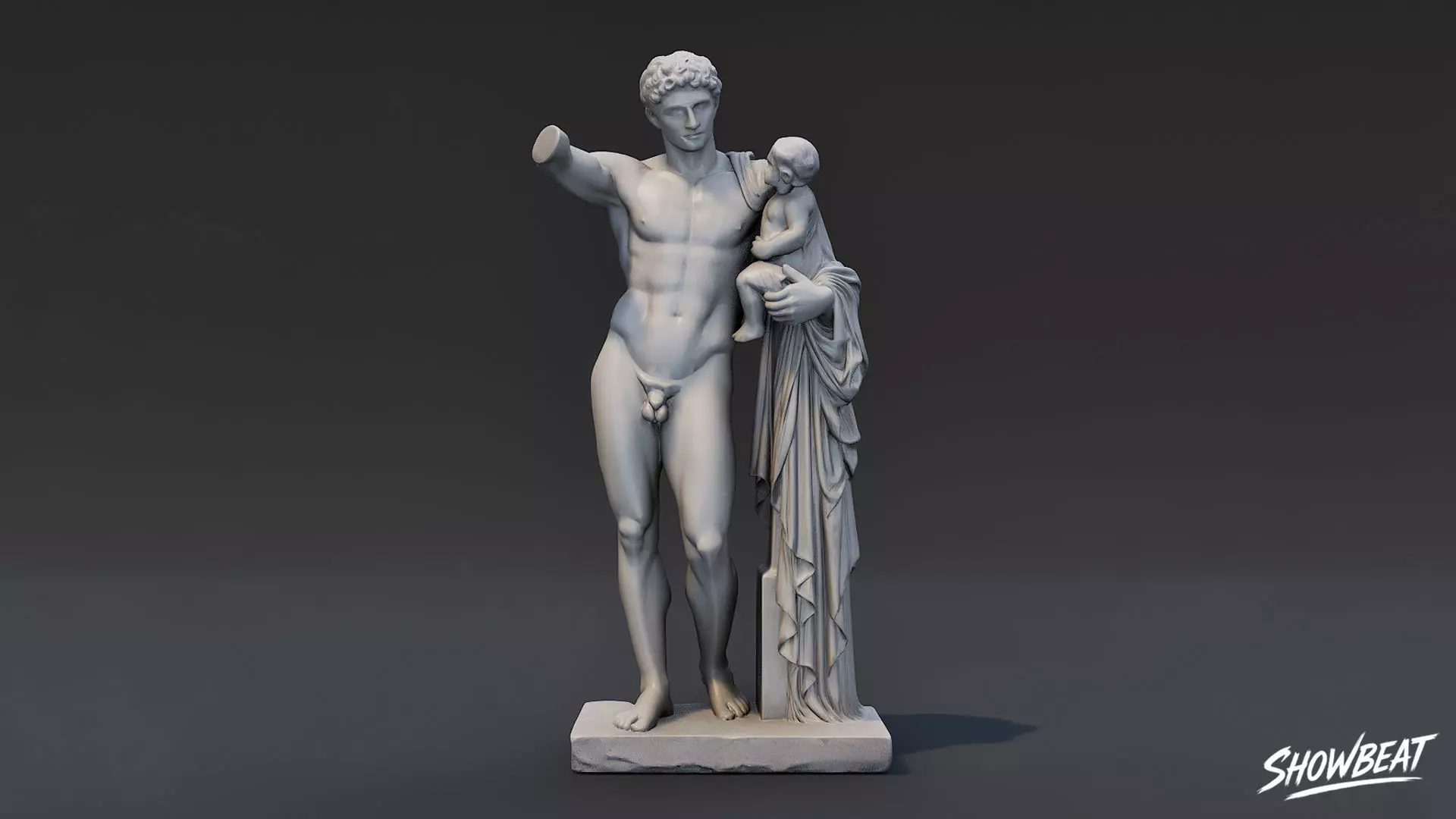 Hermes and the Infant Dionysus Low-poly 3D model_0
