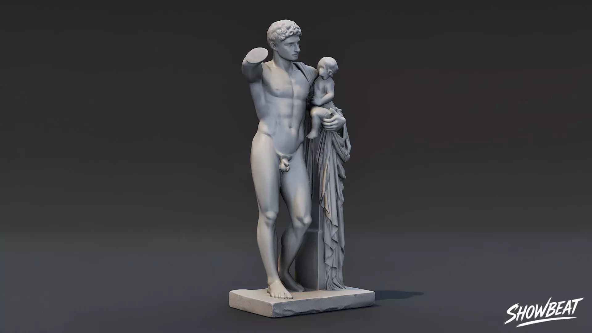 Hermes and the Infant Dionysus Low-poly 3D model_2