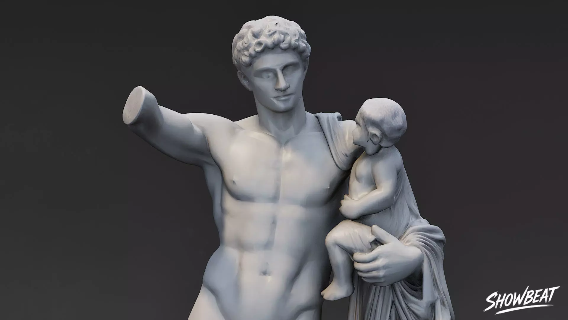 Hermes and the Infant Dionysus Low-poly 3D model_6