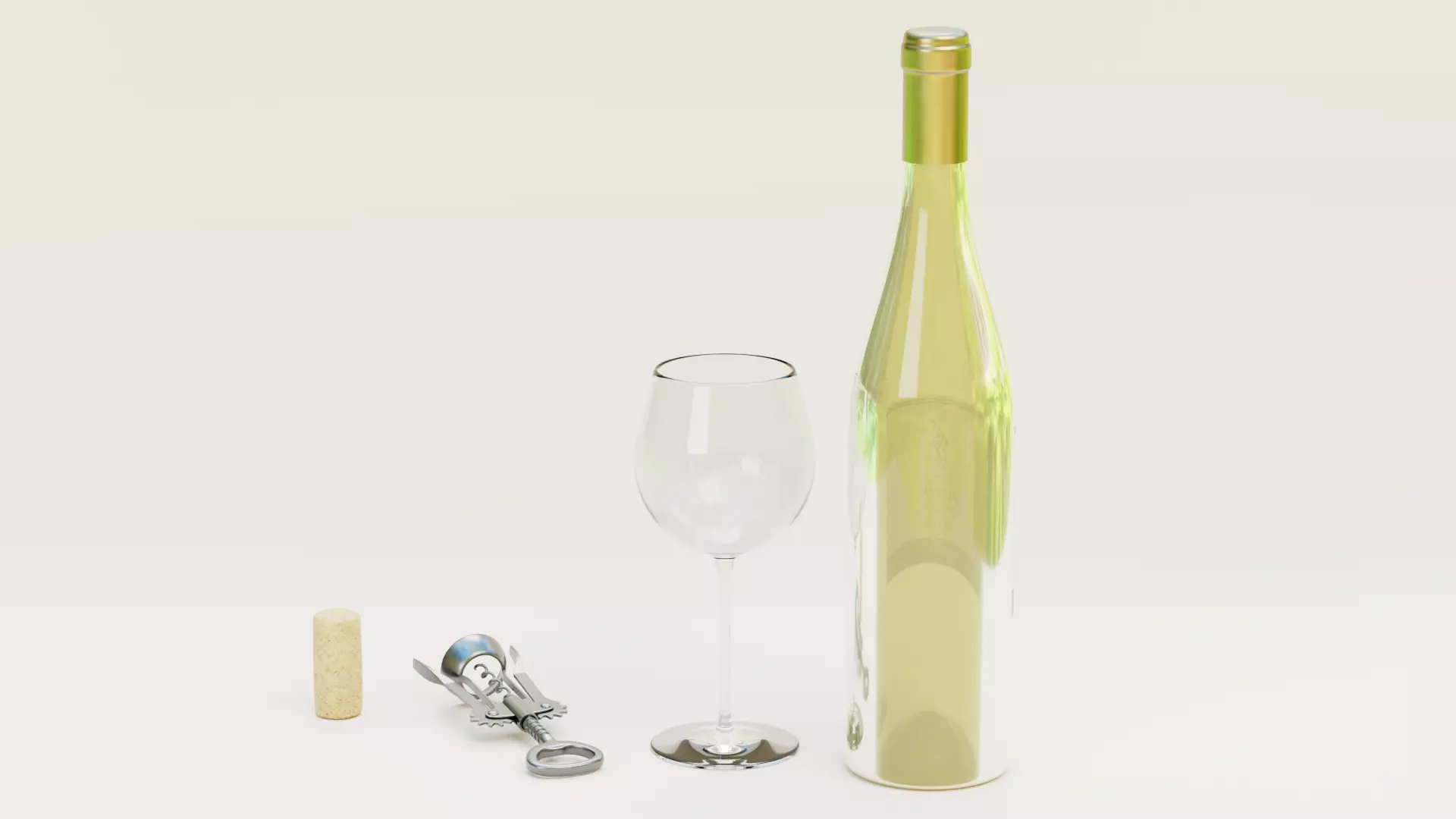 -White Wine Set- 3D model_2