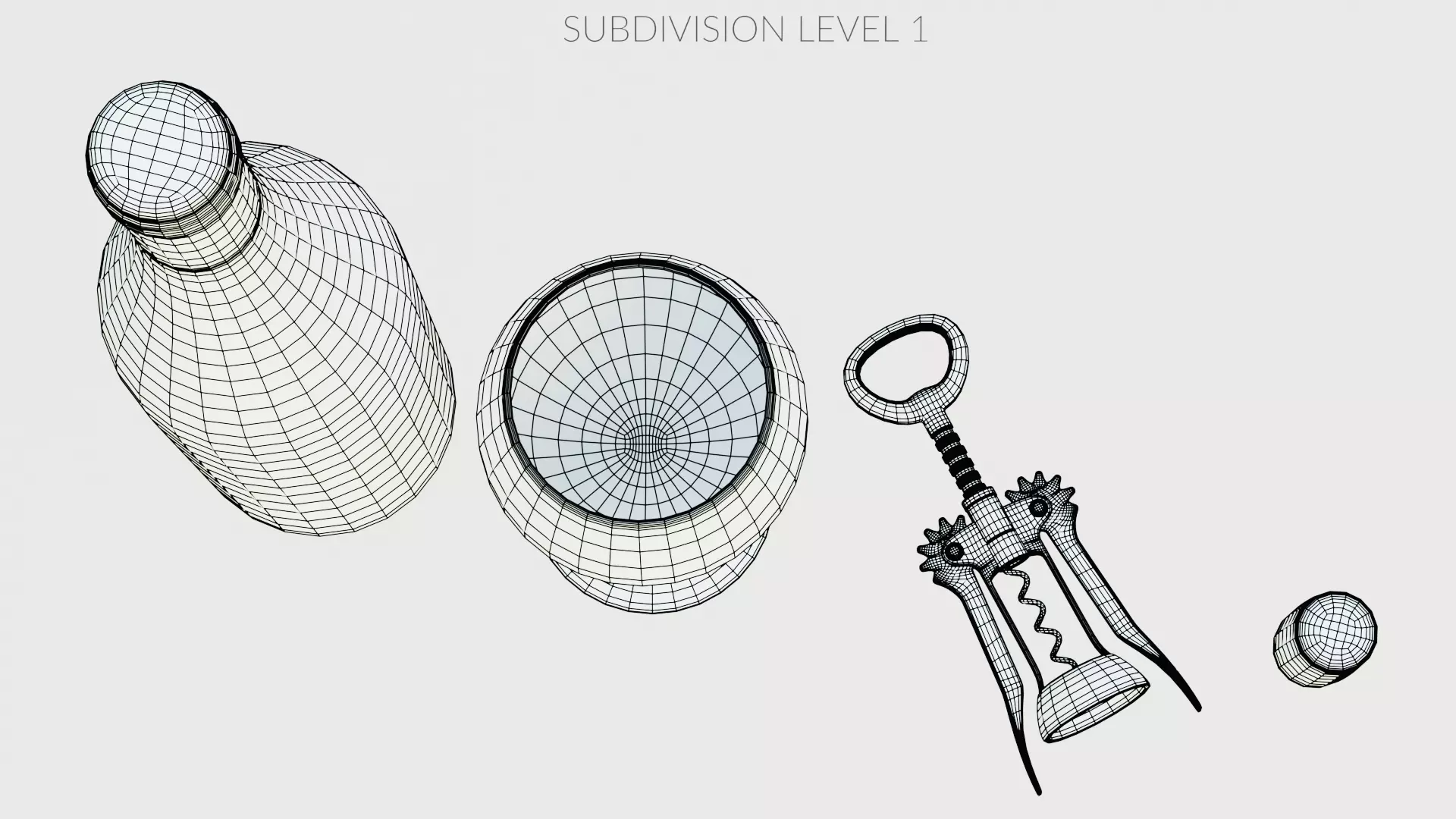 -White Wine Set- 3D model_13