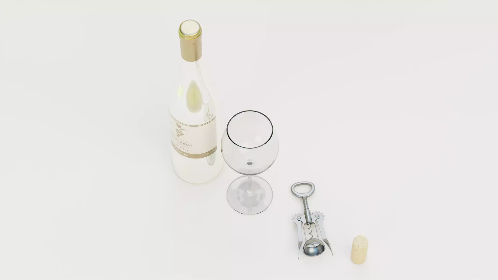 -White Wine Set- 3D model_3