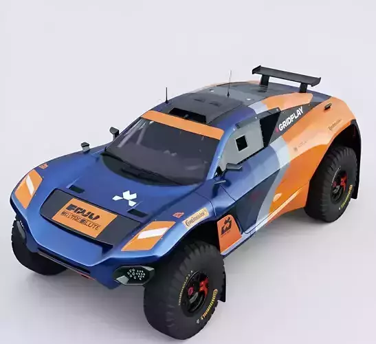 Aggressive Off-Road Racing Buggy with Bold Livery