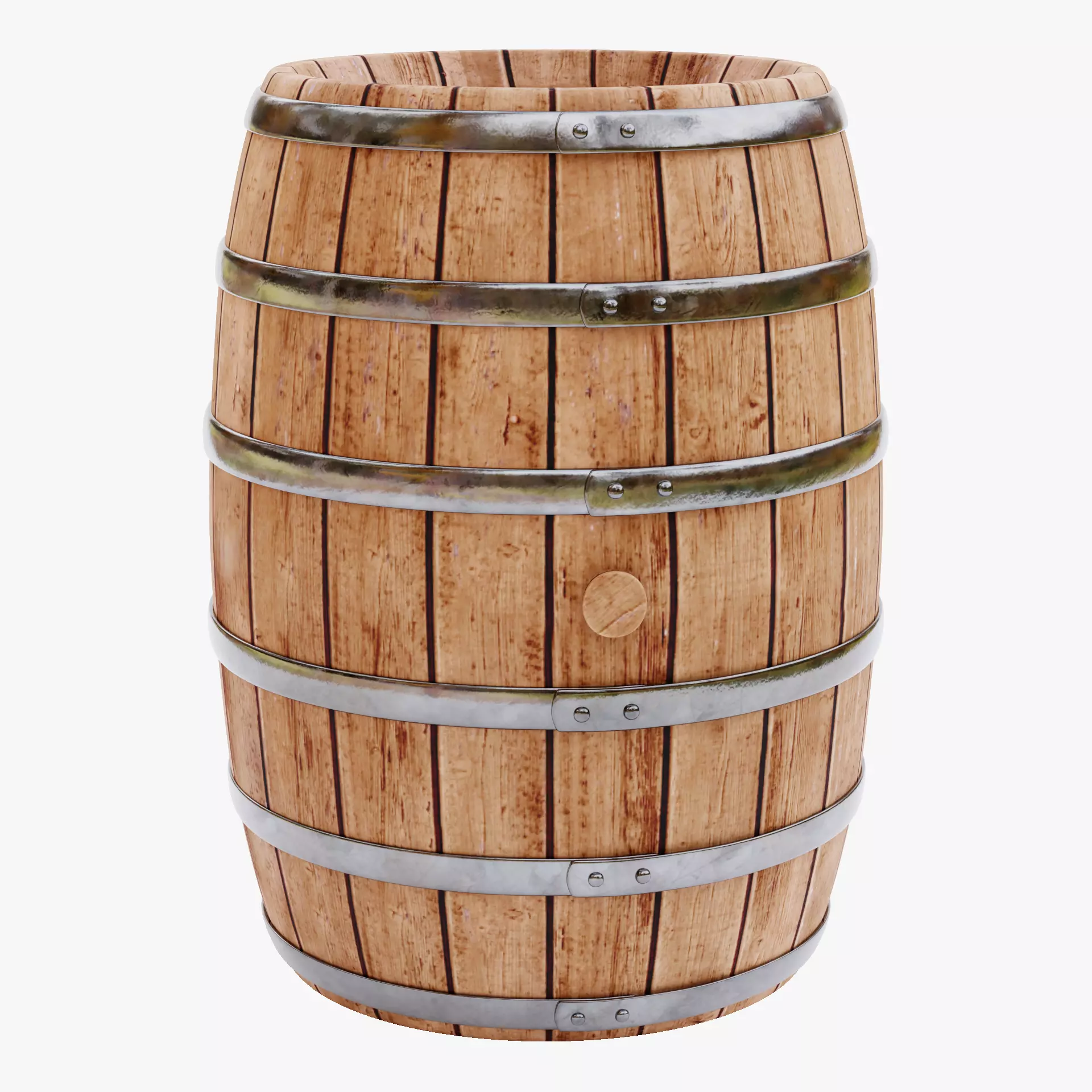 -Wine Barrel V1- Low-poly 3D model_11