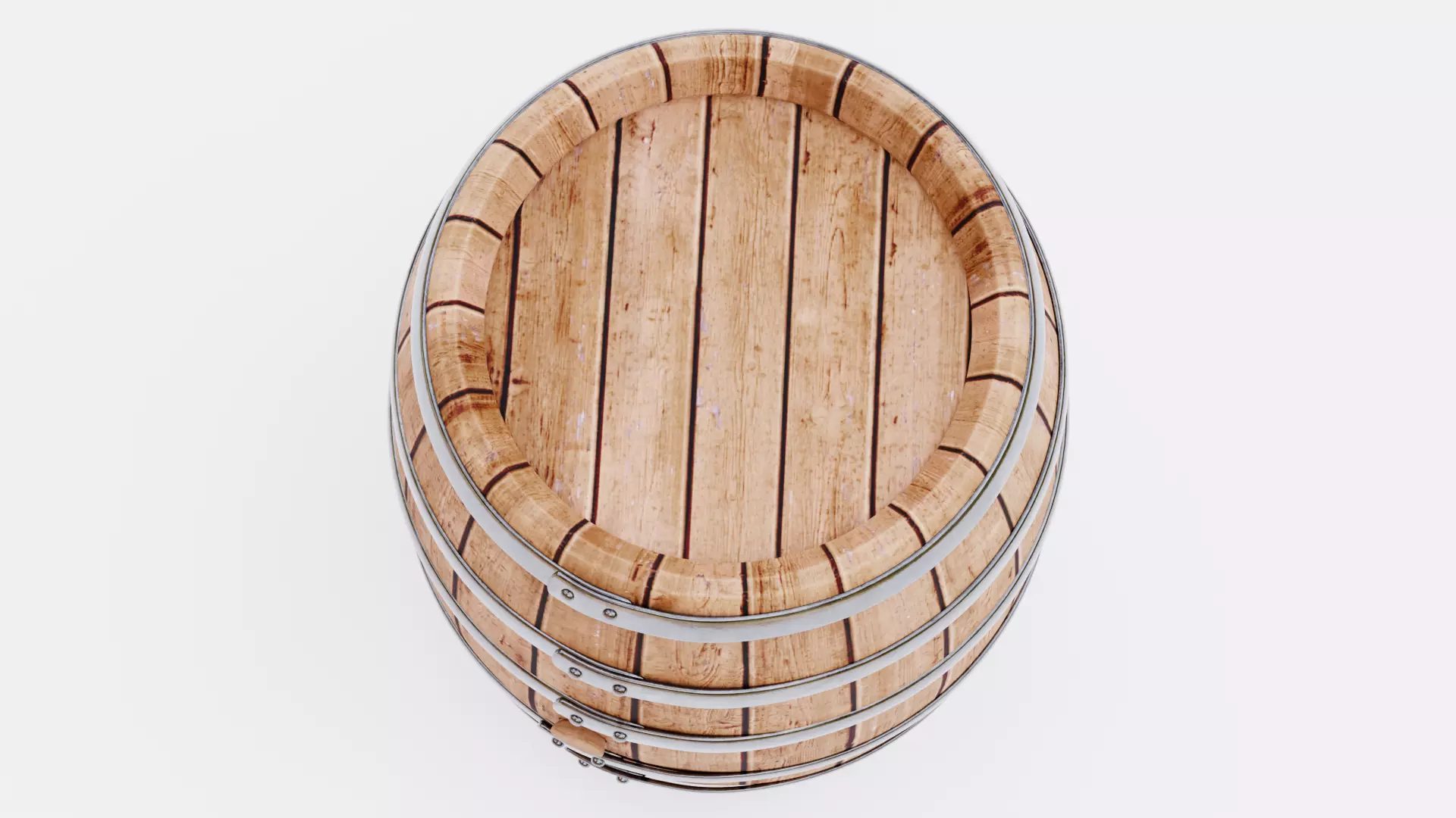 -Wine Barrel V1- Low-poly 3D model_5