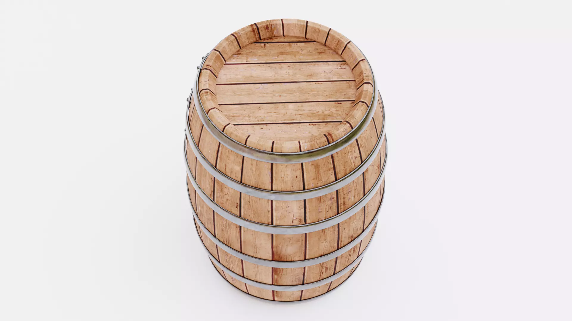 -Wine Barrel V1- Low-poly 3D model_4