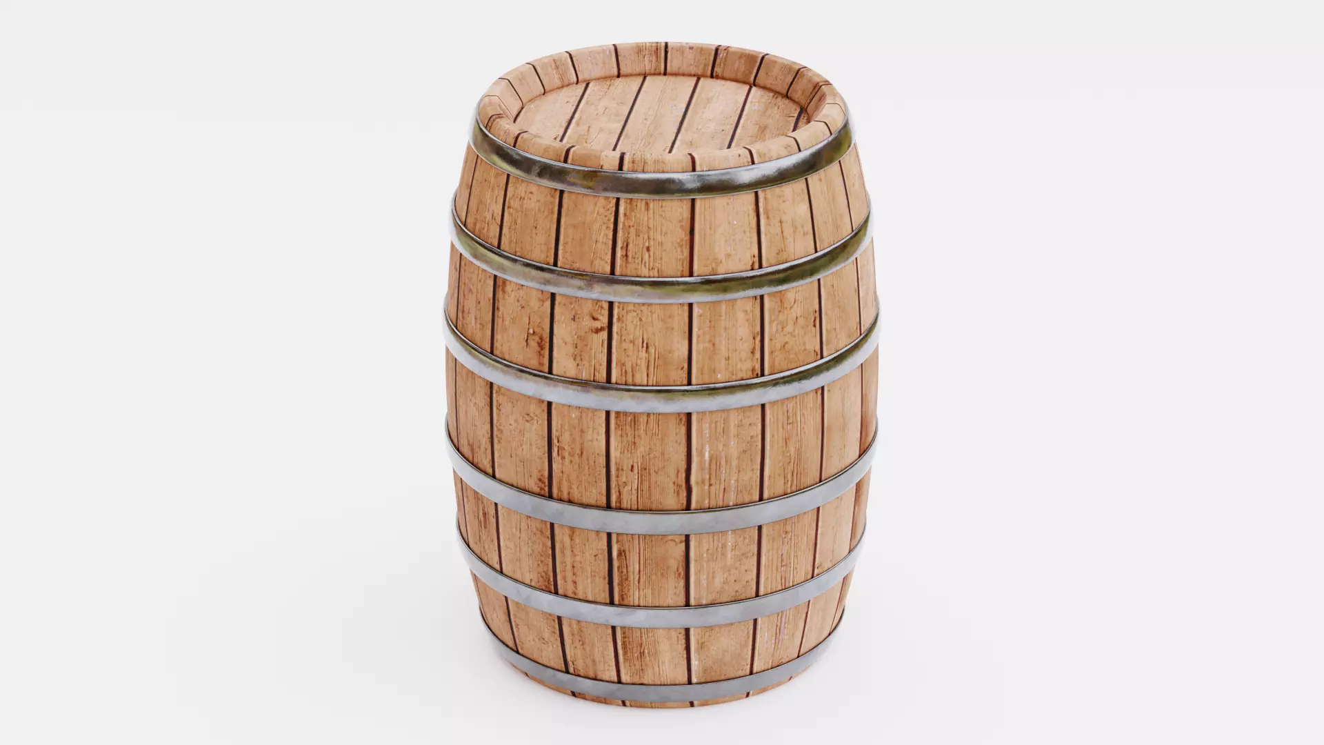 -Wine Barrel V1- Low-poly 3D model_3