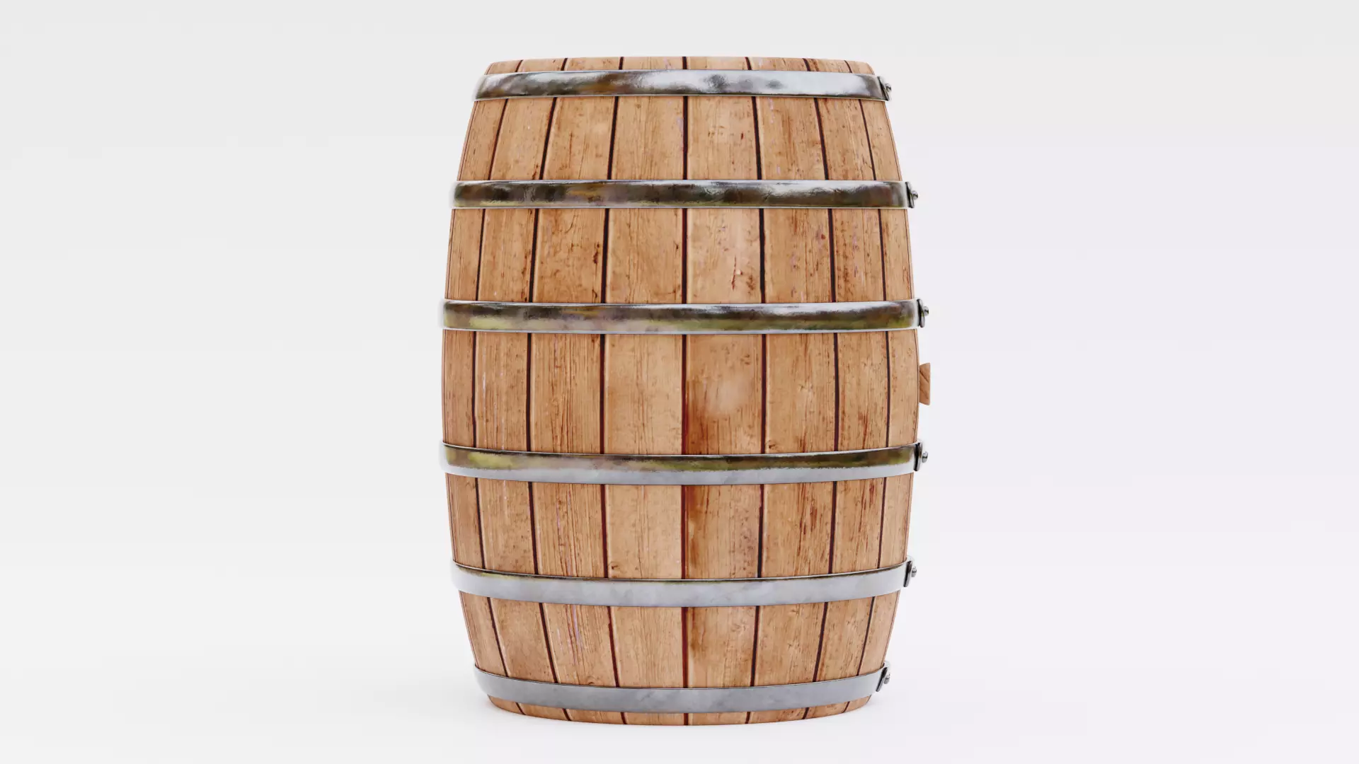 -Wine Barrel V1- Low-poly 3D model_2