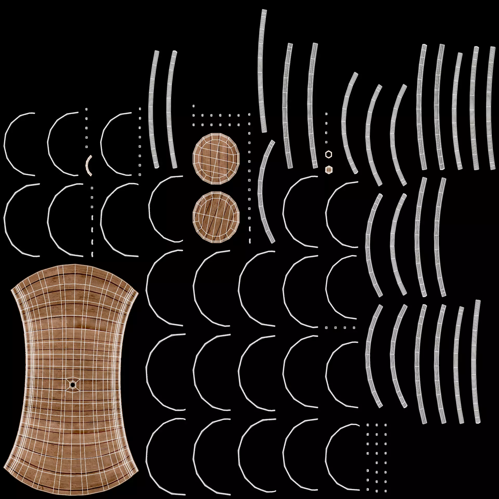 -Wine Barrel V1- Low-poly 3D model_6