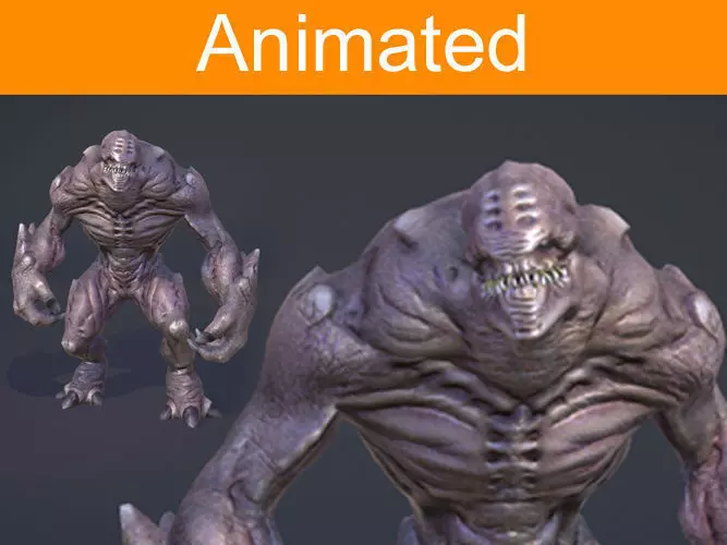 Creature Shell Low-poly 3D model_0