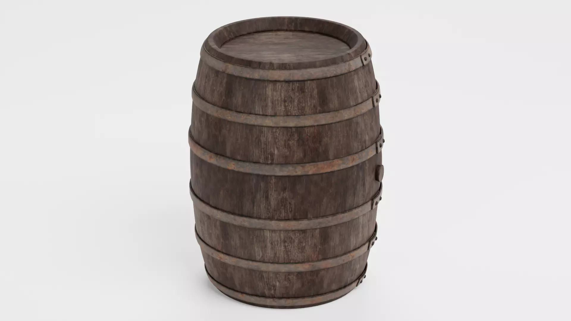 -Wine Barrel V3- Low-poly 3D model_2