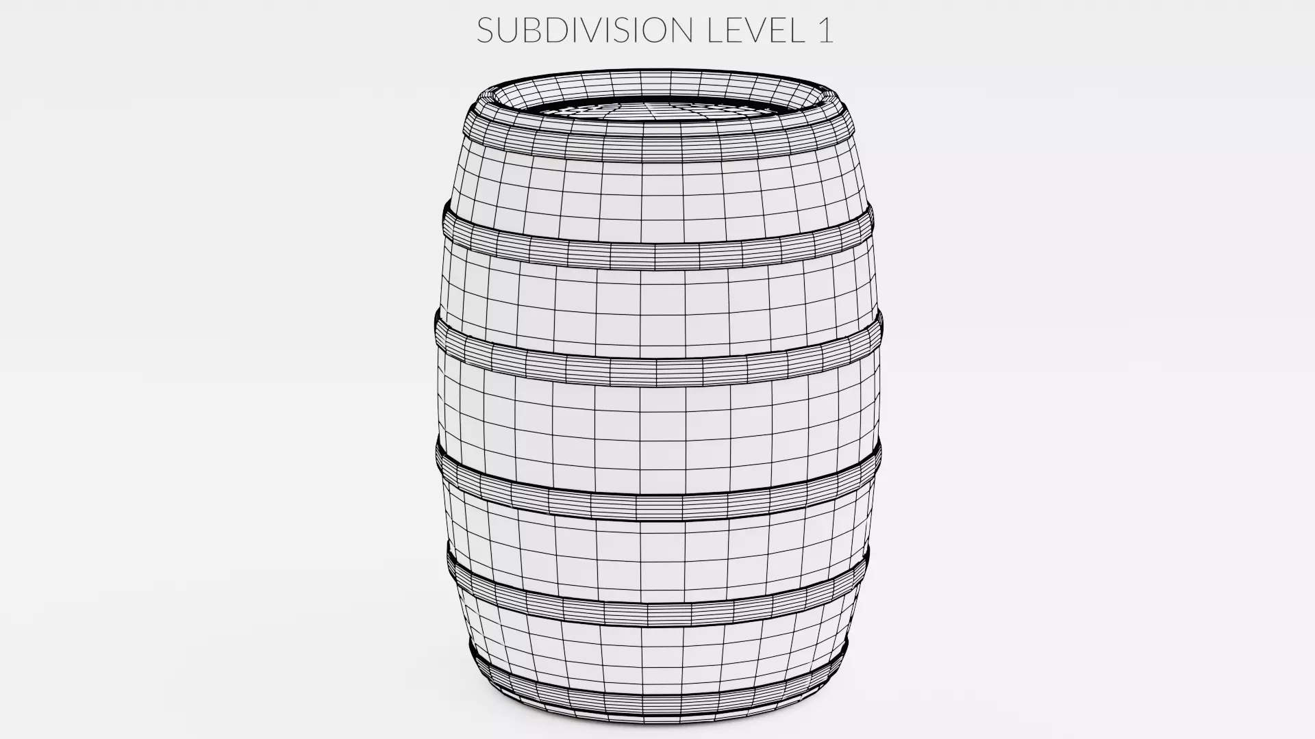 -Wine Barrel V3- Low-poly 3D model_8