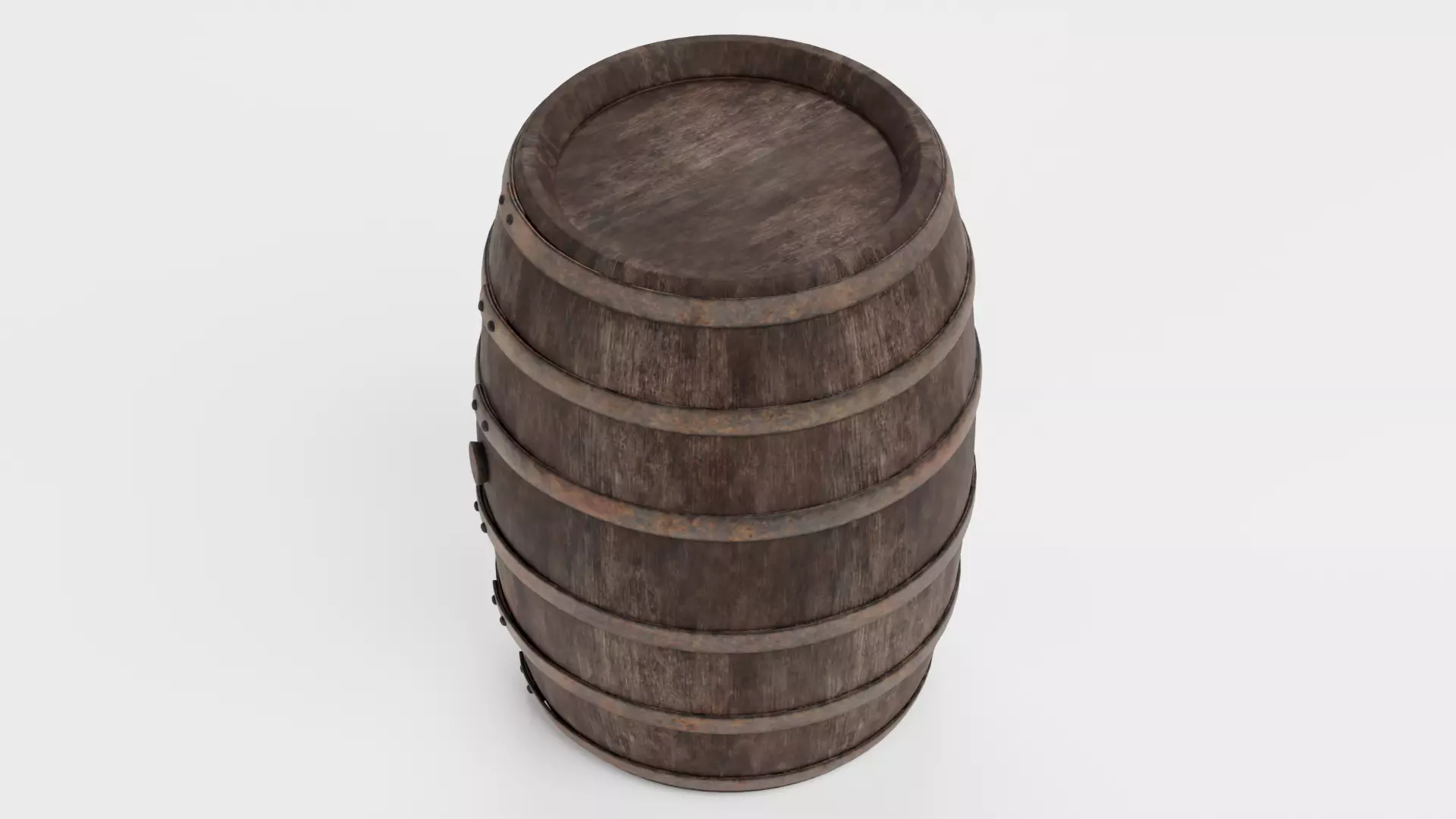 -Wine Barrel V3- Low-poly 3D model_4