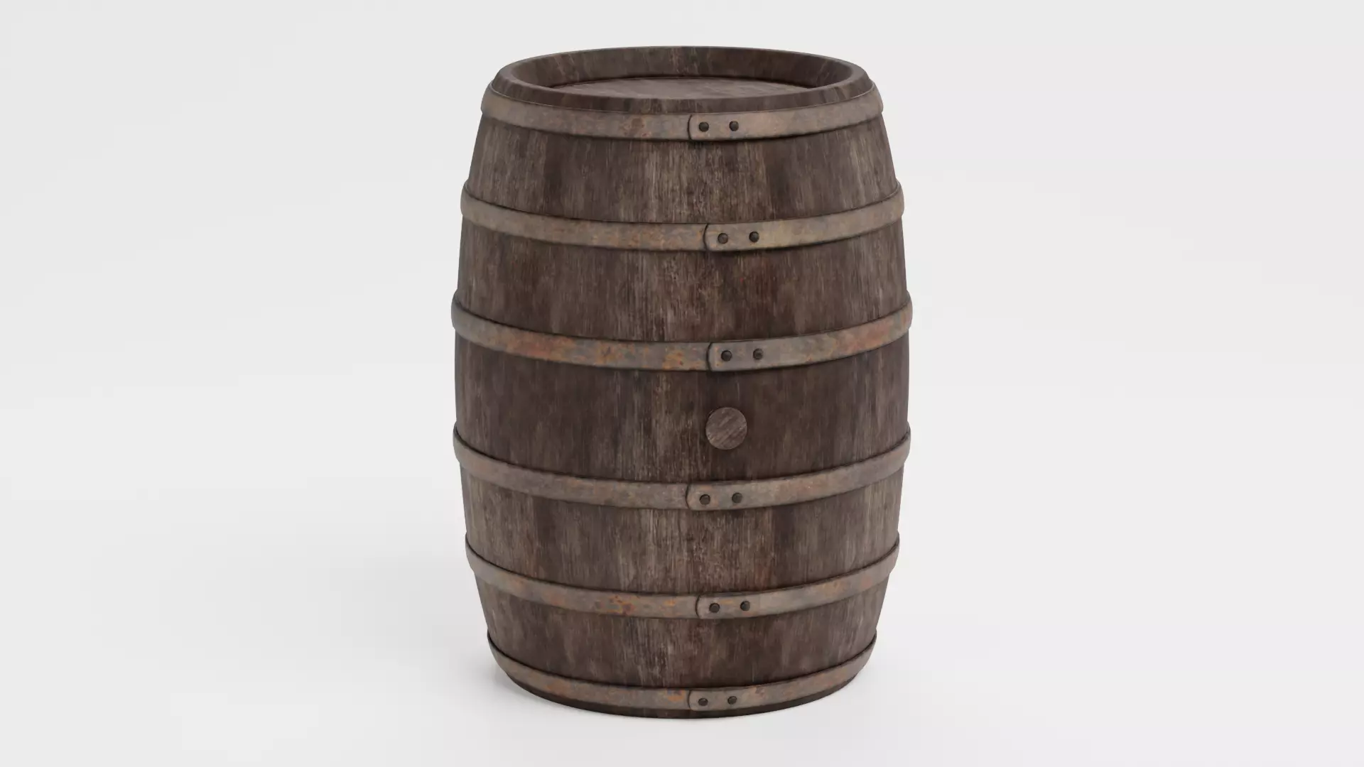 -Wine Barrel V3- Low-poly 3D model_0