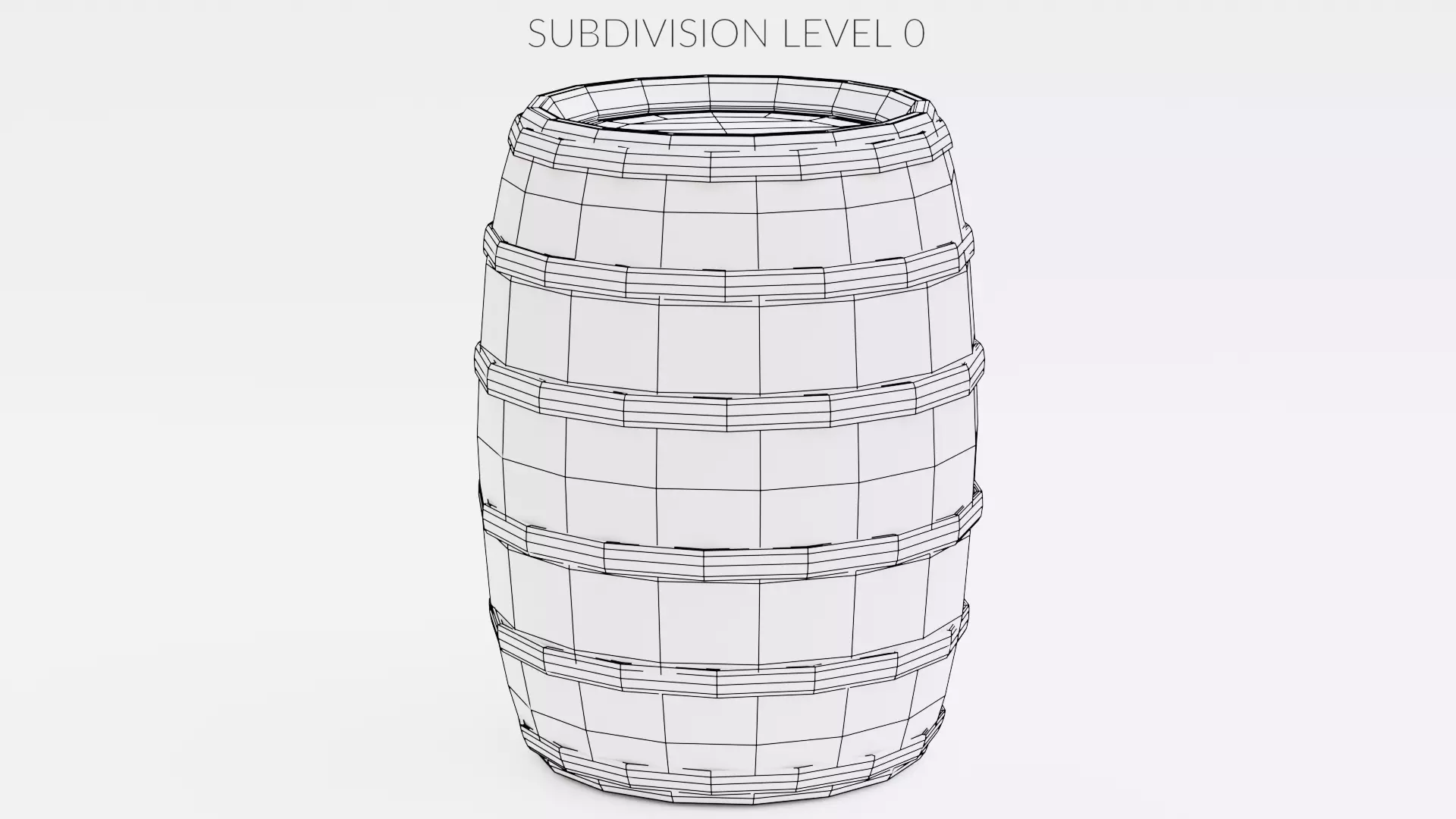 -Wine Barrel V3- Low-poly 3D model_7
