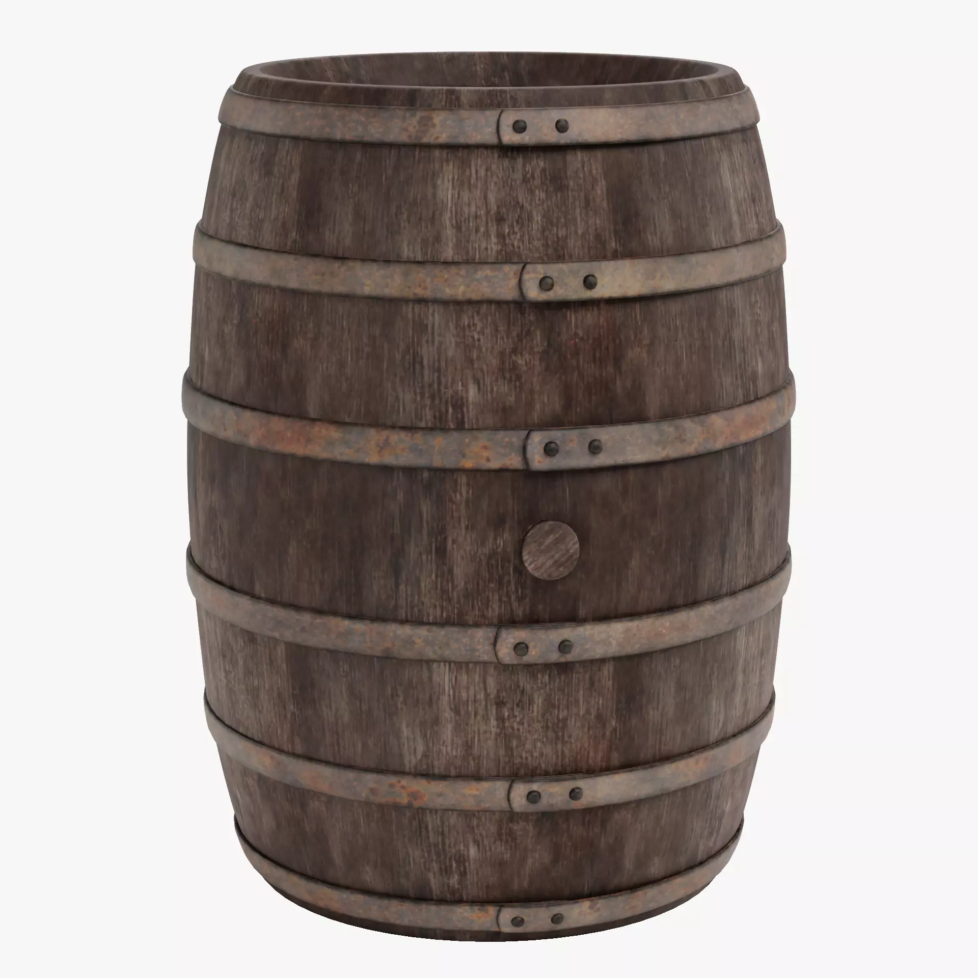 -Wine Barrel V3- Low-poly 3D model_11