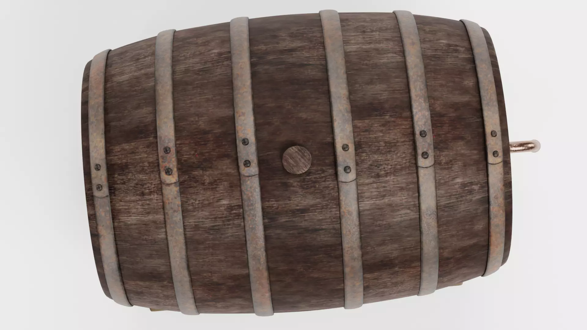 -Wine Barrel V4- Low-poly 3D model_5