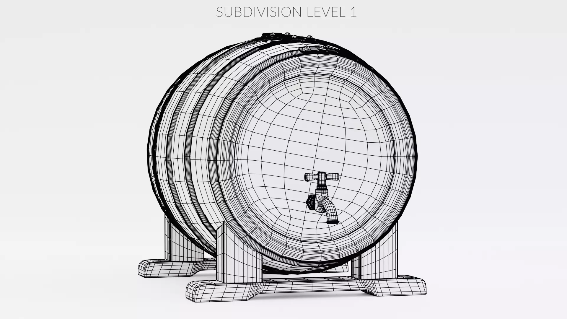 -Wine Barrel V4- Low-poly 3D model_10