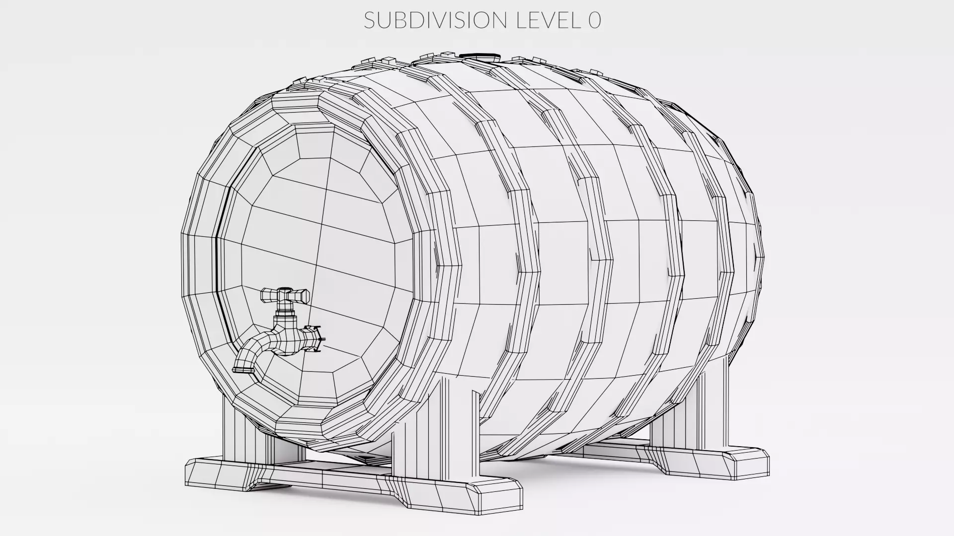 -Wine Barrel V4- Low-poly 3D model_7
