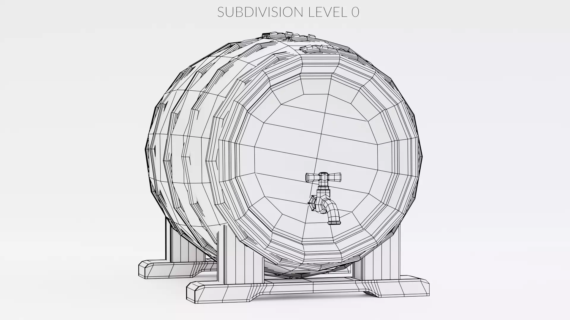 -Wine Barrel V4- Low-poly 3D model_9