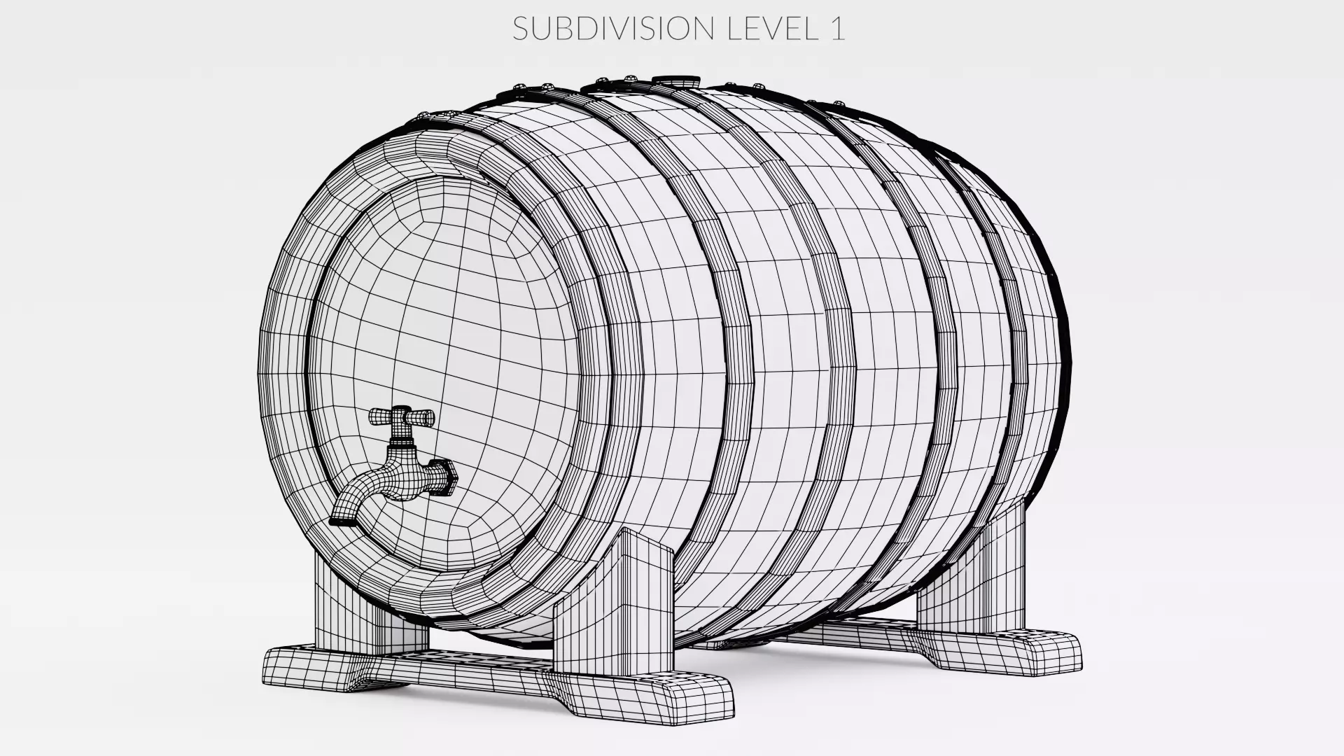 -Wine Barrel V4- Low-poly 3D model_8