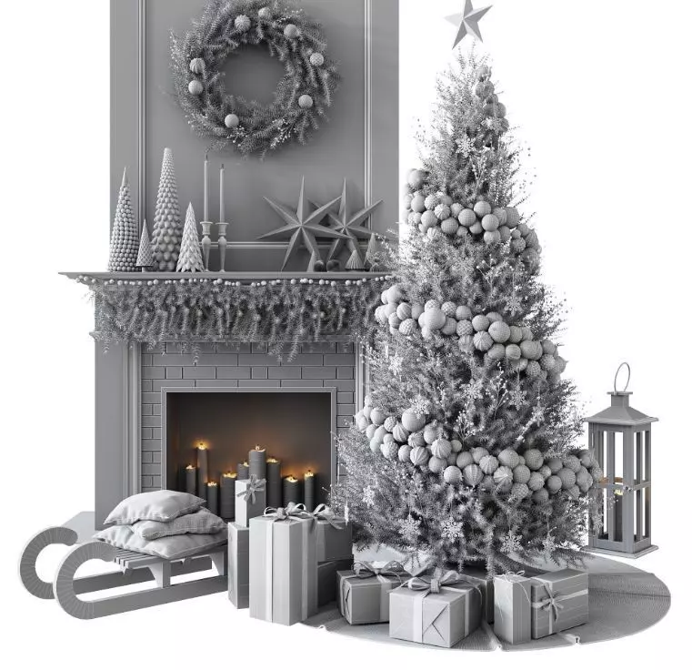 Christmas Decorative set sk 1 3D model_4