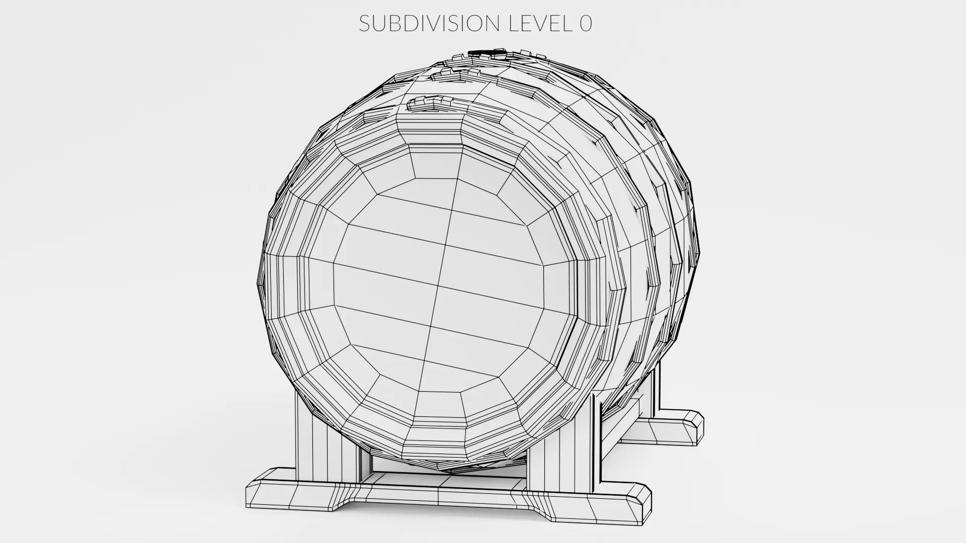 -Wine Barrel V5- Low-poly 3D model_9