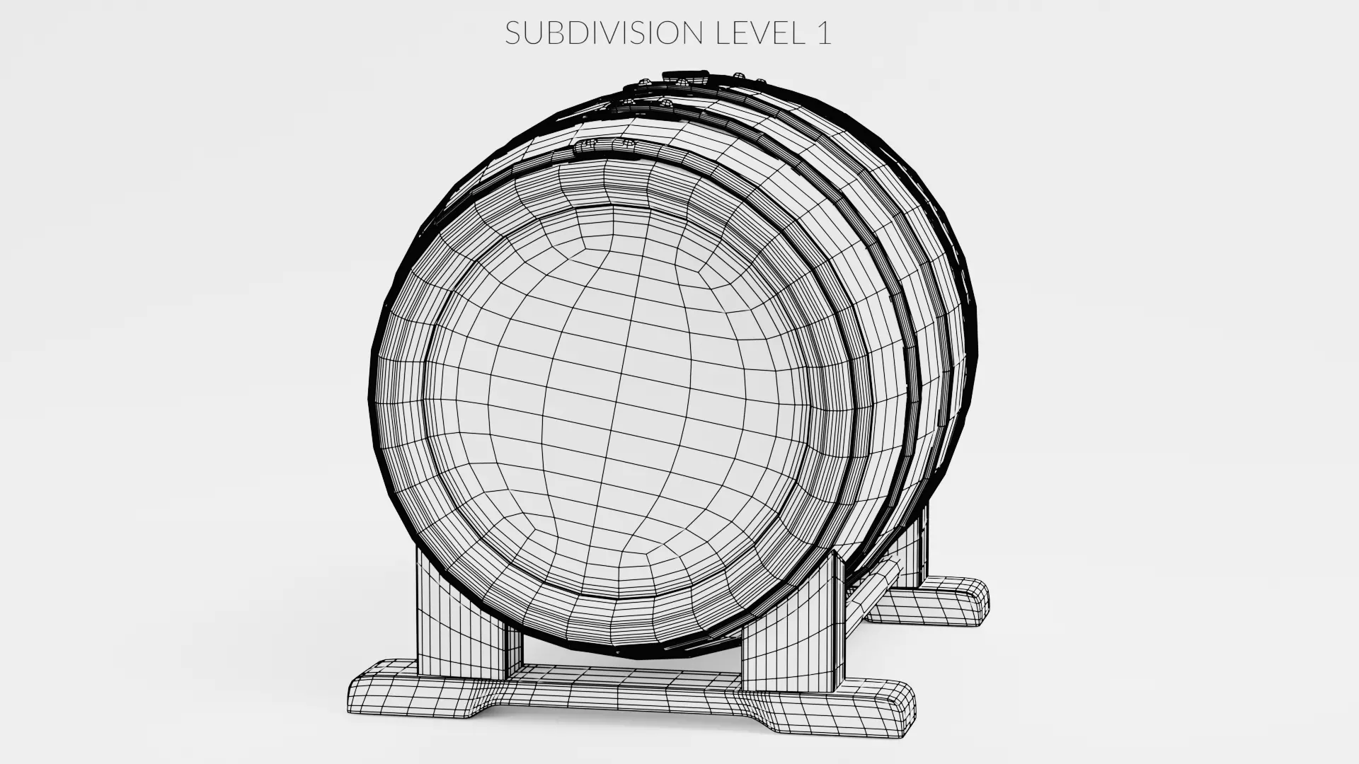 -Wine Barrel V5- Low-poly 3D model_10