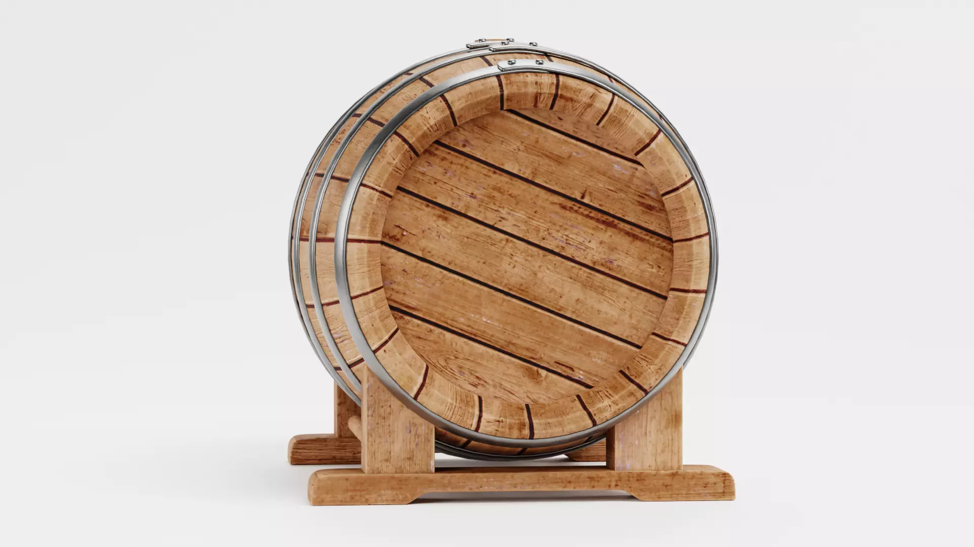 -Wine Barrel V5- Low-poly 3D model_3