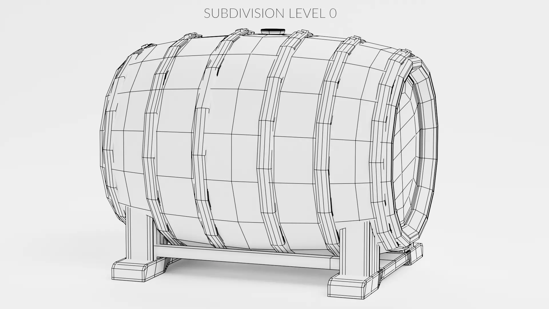 -Wine Barrel V5- Low-poly 3D model_7