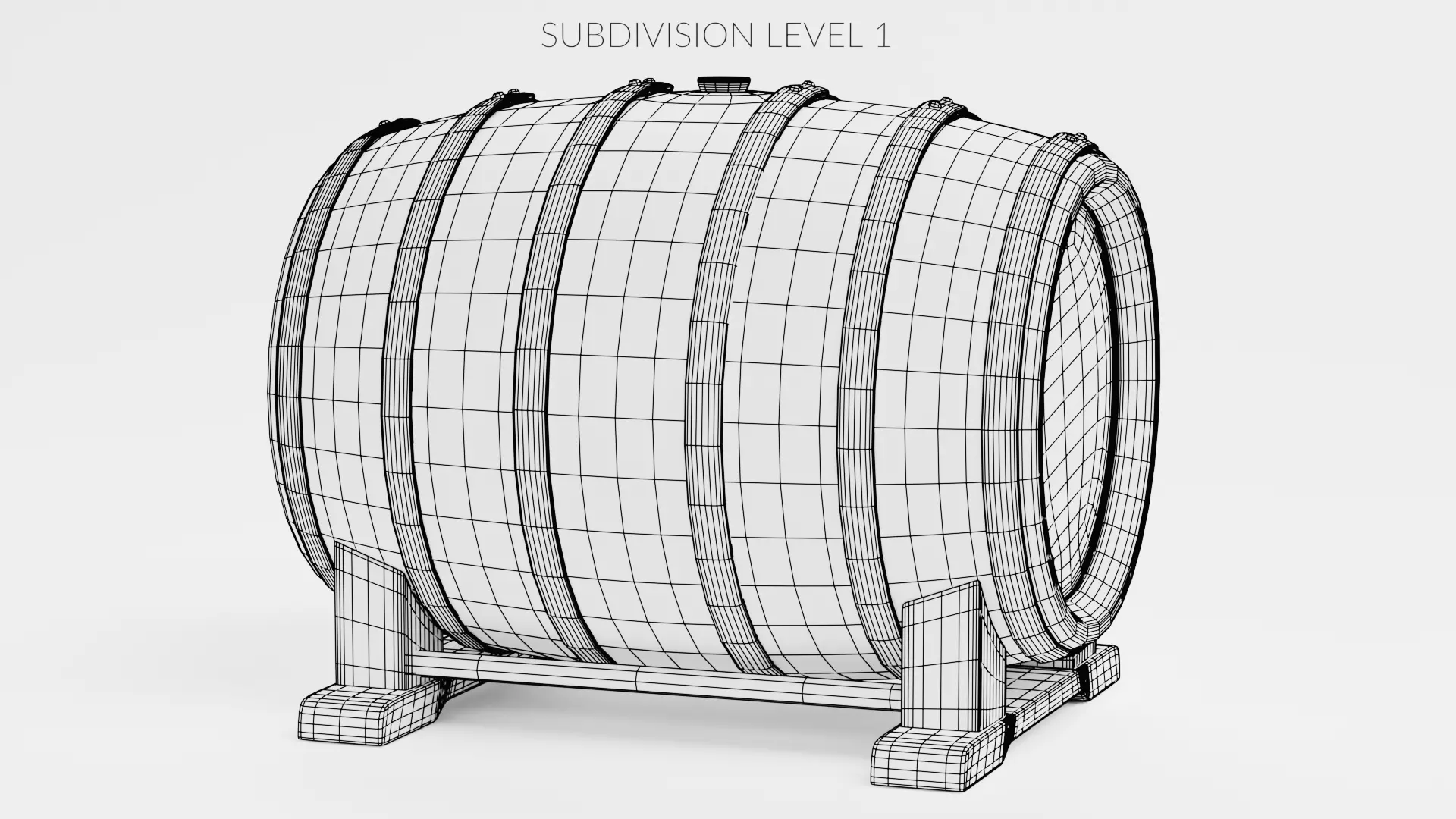 -Wine Barrel V5- Low-poly 3D model_8