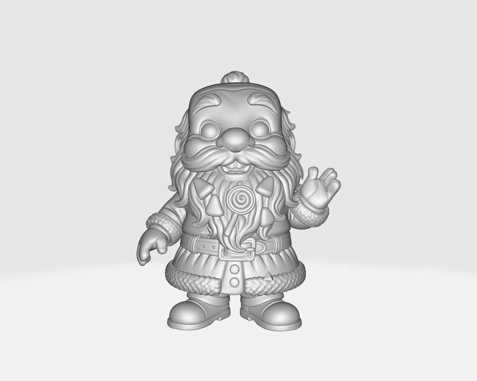 Candy Santa Claus Figurine Whimsical Holiday Santa Decoration 3D print model_2