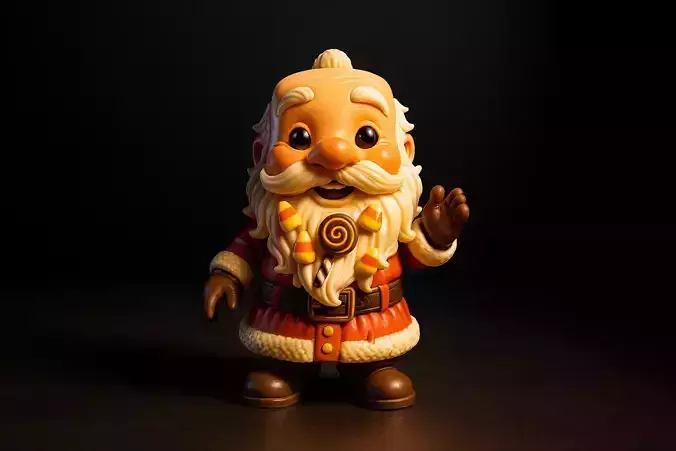 Candy Santa Claus Figurine Whimsical Holiday Santa Decoration 3D print model Candy Santa Claus Figurine Whimsical Holiday Santa Decoration 3D print model