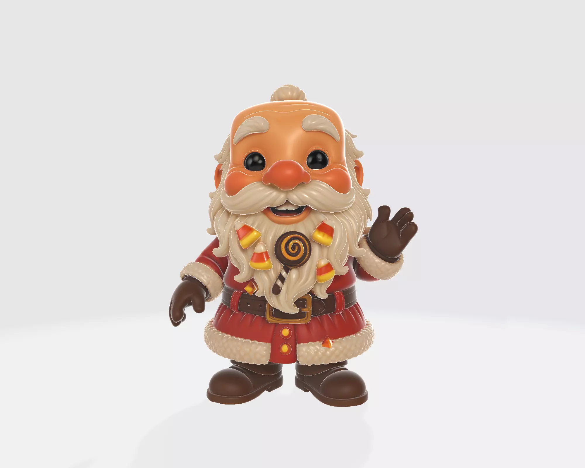 Candy Santa Claus Figurine Whimsical Holiday Santa Decoration 3D print model_4