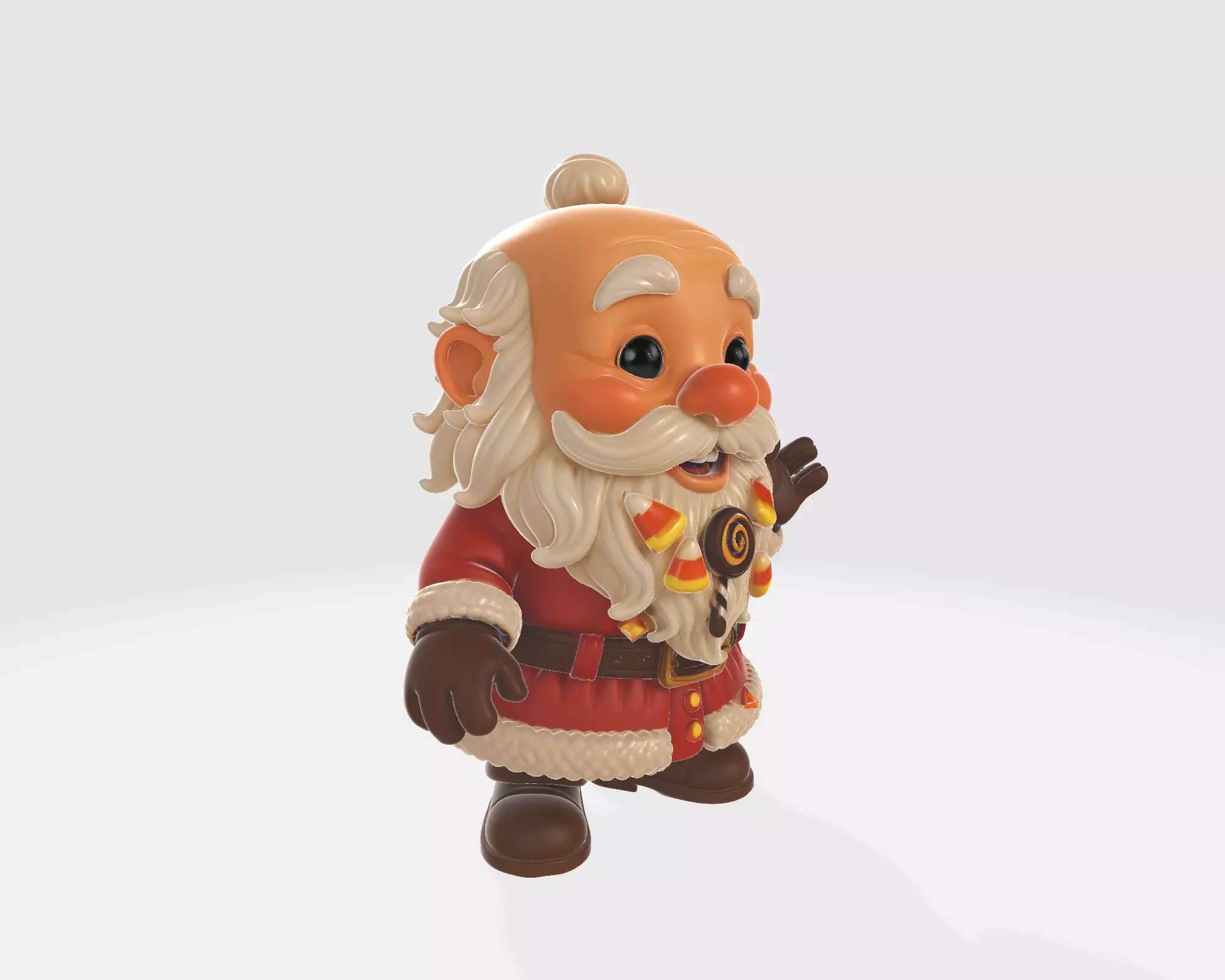 Candy Santa Claus Figurine Whimsical Holiday Santa Decoration 3D print model_7