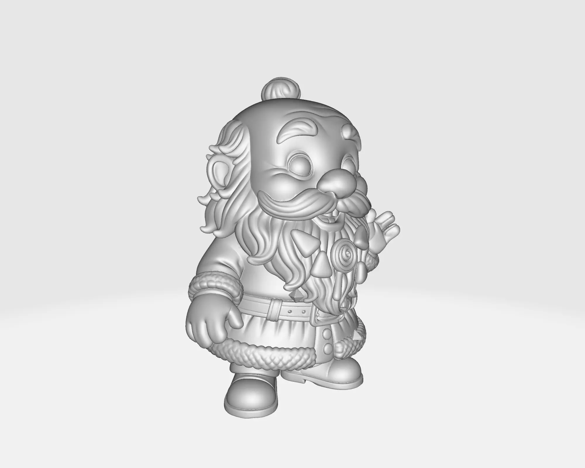 Candy Santa Claus Figurine Whimsical Holiday Santa Decoration 3D print model_1